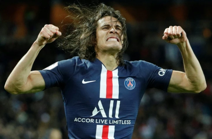 L'attaquant uruguayen du Paris-SG, Edinson Cavani, buteur lors du match de Ligue 1 face à Lyon, au Parc des Princes, le 9 février 2020