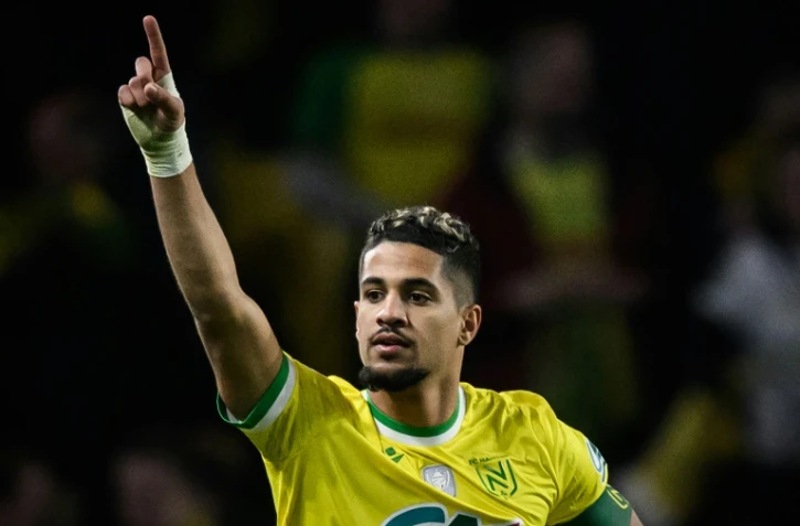 Le Nantais Ludovic Blas auteur du but de la qualification contre Lyon en demi-finale de Coupe de France, le 5 avril au stade de la Beaujoire à Nantes