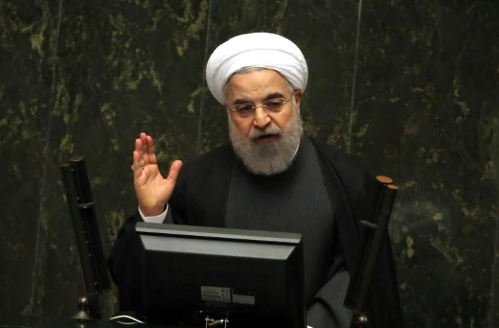 Le président iranien Hassan Rohani devant le Parlement à Téhéran, le 17 janvier 2017
