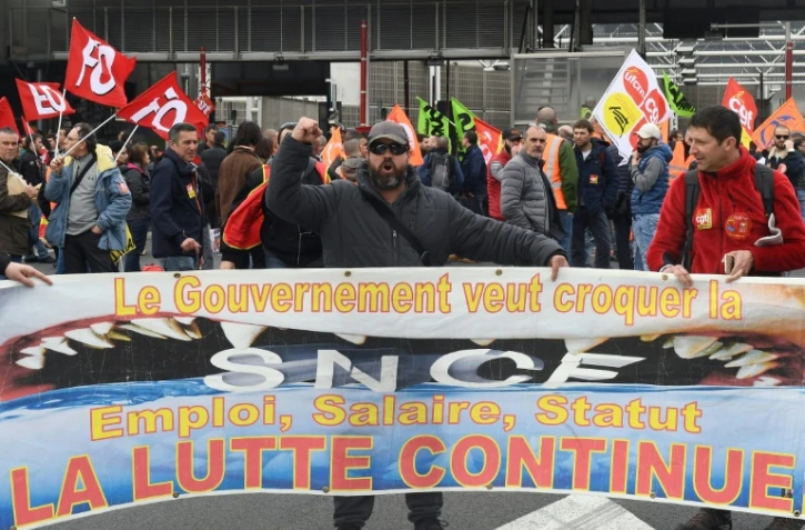 Manifestation à Marseille contre la réforme de la SNCF le 9 avril 2018