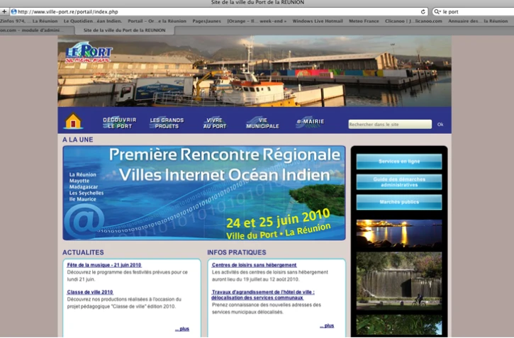 Site internet de la ville du Port