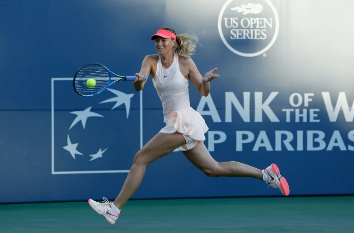 Maria Sharapova, lors du tournoi de Stanford, en Californie, le 31 juillet 2017