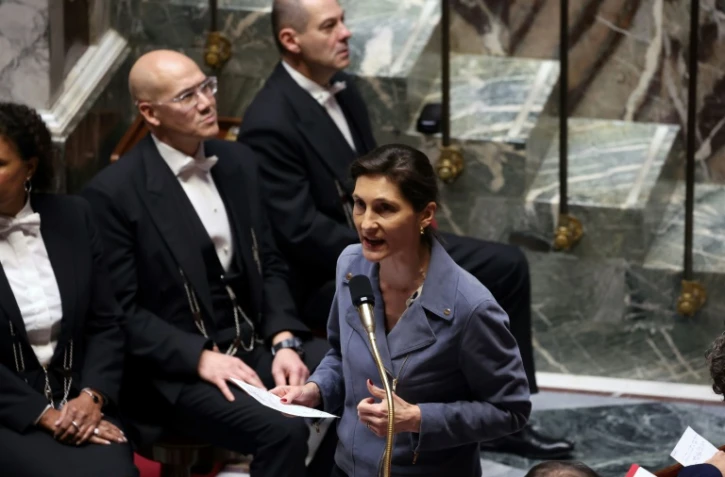 La ministre des Sports, Amélie Oudéa-Castéra, à l'Assemblée nationale à Paris, le 31 octobre 2023
