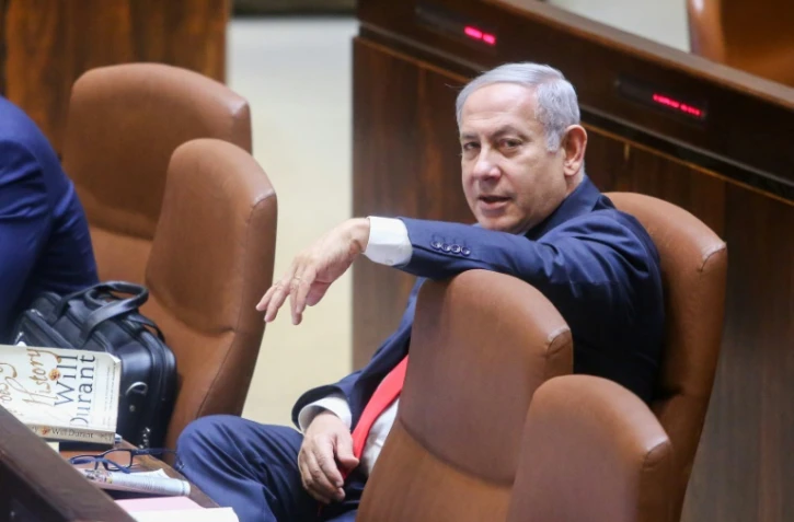 Le Premier ministre israélien Benjamin Netanyahu assiste à une session du Parlement avant le vote d'une loi controversée le 18 juillet 2018 à Jérusalem