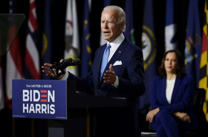 Le candidat démocrate à la Maison Blanche Joe Biden et sa colistière Kamala Harris, lors de sa présentation officielle, le 12 août 2020 à Wilmington, dans le Delaware
