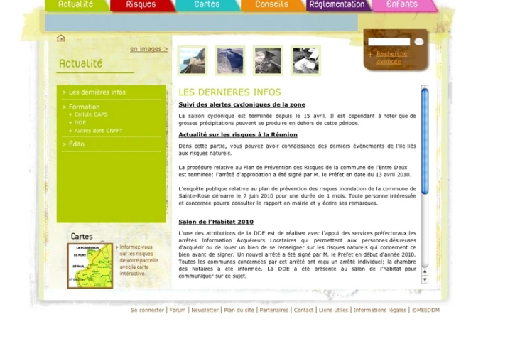 Copie d'écran du site