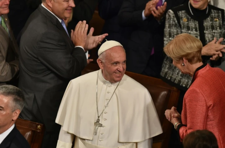Le pape François arrive au Congrès américain, le 24 septembre 2015 à Washington