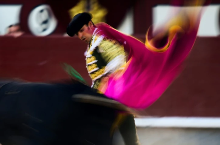 Le matador espagnol Miguel Angel Perera dans l'arène de Las Ventas pendant la feria de San Isidro, le 15 mai 2019