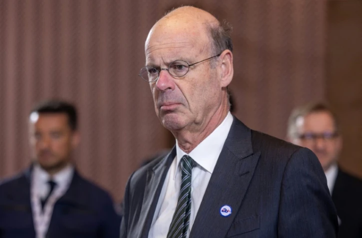 Le ministre de l'Economie Eric Lombard, le 11 avril 2025 à Varsovie