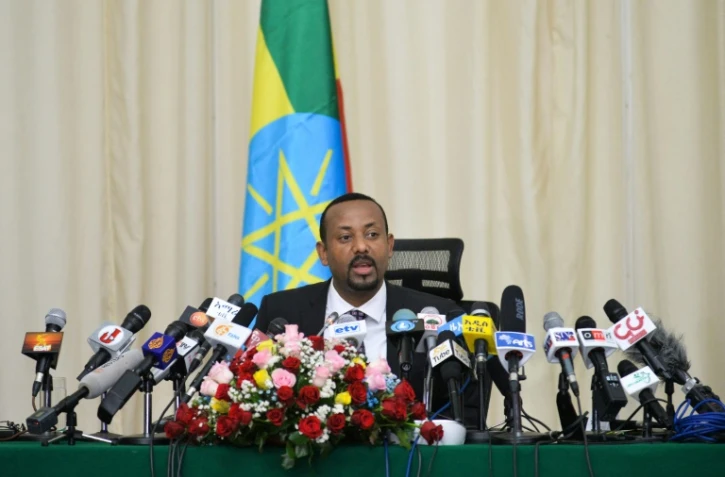 Le Premier ministre éthiopien Abiy Ahmed, pendant une conférence de presse le 25 août 2018 à Addis Abeba
