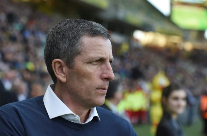 L'entraîneur de Strasbourg Thierry Laurey lors du match de championnat à Nantes le 24 mai 2019