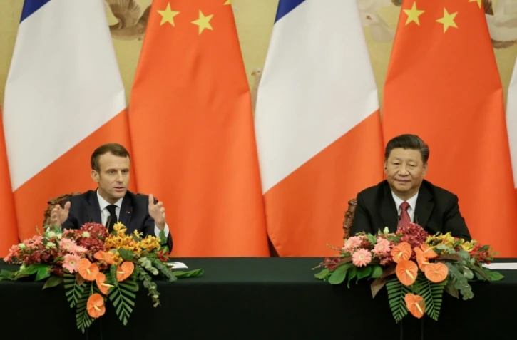 Le président français Emmanuel Macron et son homologue chinois Xi Jinping, lors d'une conférence de presse commune le 6 novembre 2019 à Pékin