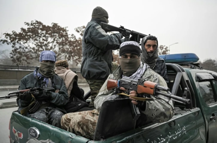 Talibans patrouillant à Kaboul le 21 janvier 2022