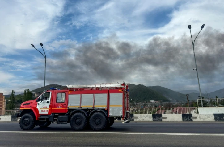 Un camion de pompiers à Touapsé, dans le sud de la Russie, le 29 avril 2026
