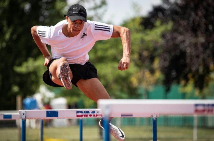 Le jeune Franco-Australien Sasha Zhoya lors d'une séance d'entraînement à l'INSEP de Paris-Vincvennes, le 25 juin 2019