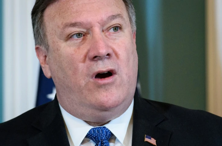 Le secrétaire d'Etat américain Mike Pompeo a menacé l'Iran de sanctions sans précédent, à Washington, le 21 mai 2018