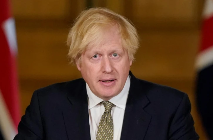 Le Premier ministre britannique Boris Johnson donne une conférence de presse sur l'épidémie de coronavirus, le 24 mai 2020