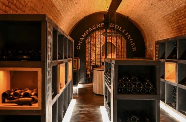 La cave de la maison Bollinger, le 2 décembre 2020 à Ay, près d'Epernay, en France