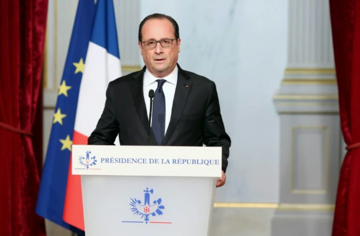 François Hollande lors de son allocution télévisée le 13 novembre 2015 à l'Elysée