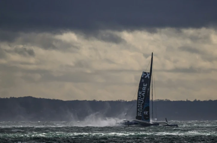 Banque Populaire lors du départ de la Transat Vabre, le 29 octobre 2023 au Havre