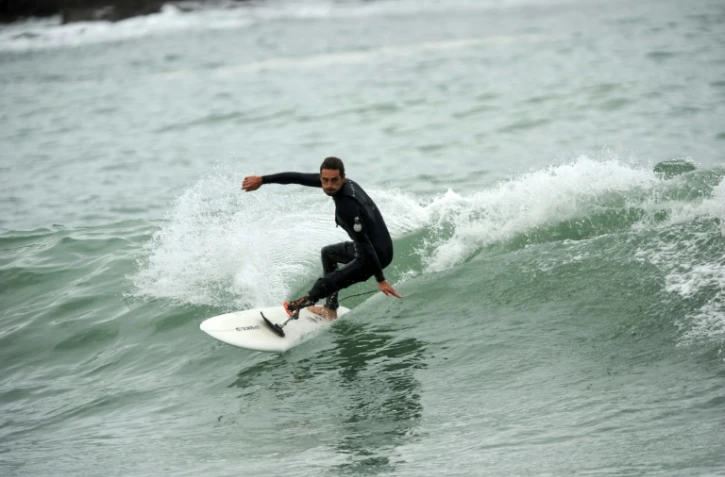 Le surfeur Eric Dargent, le 18 septembre 2016 à Saint-Jean-de-Luz