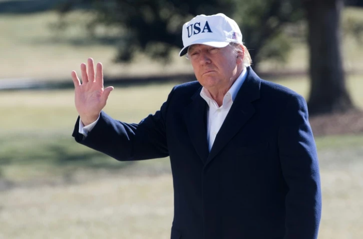 Donald Trump de retour à la Maison Blanche le 07 janvier 2018 après avoir passé le week-end dans la résidence de Campd David