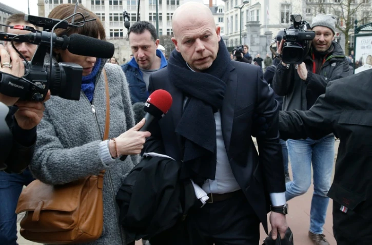 Sven Mary (c), avocat belge de Salah Abdeslam, arrive Ă la chambre du conseil de Bruxelles, le 24 mars 2016