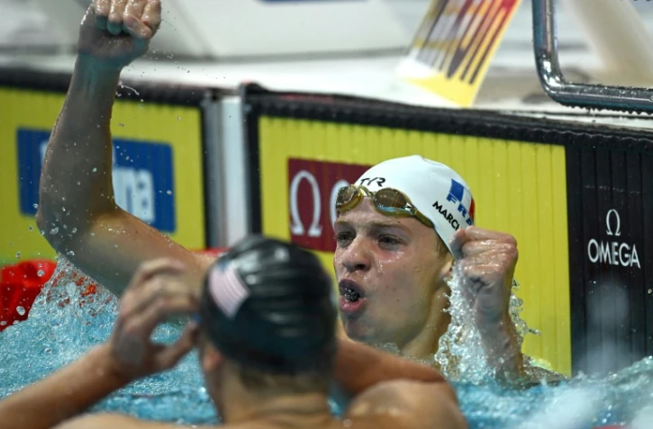 Léon Marchand sacré champion du Monde sur 400 m quatre nages à Budapest, le 18 juin 2022 