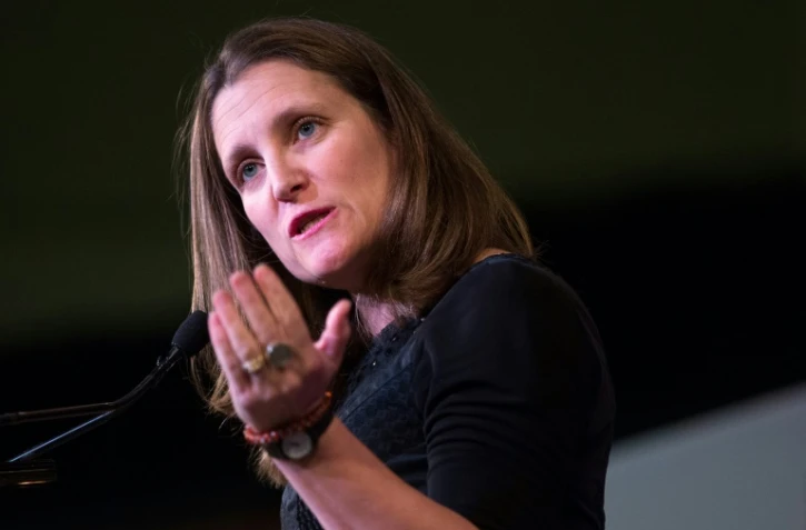 La ministre des Affaires Etrangères canadienne Chrystia Freeland le 23 avril 2018 à Toronto, au Canada