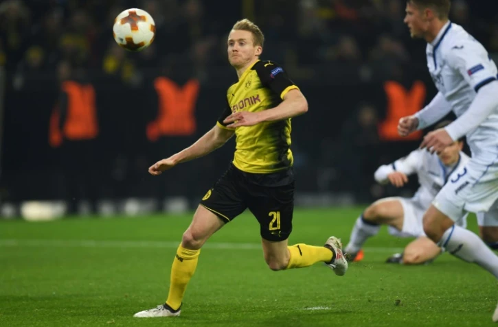 L'ailier de Dortmund André Schürrle lors d'un match d'Europa League contre l'Atalanta Bergame, le 15 février 2018 à Dortmund