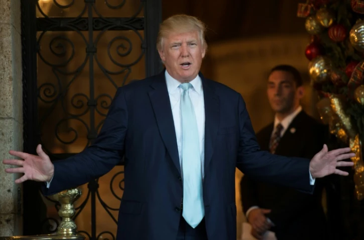 Le président américain élu Donald Trump le 28 décembre 2016 à Palm Beach, Floride