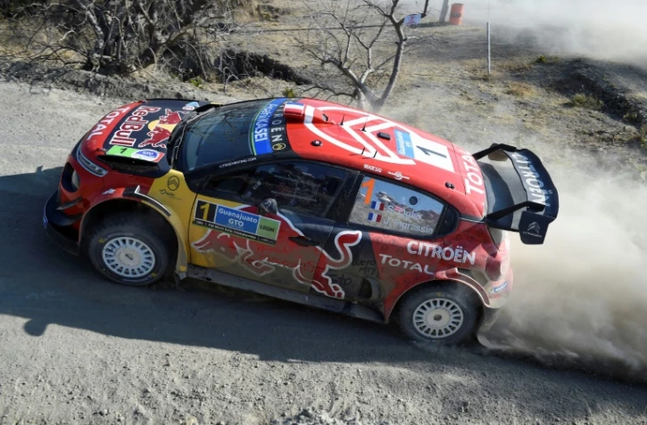 Le Français Sébastien Ogier au volant de sa Citroën lors de la 2e journée du Rallye du Mexique, le 9 mars 2019 à Guanajuato