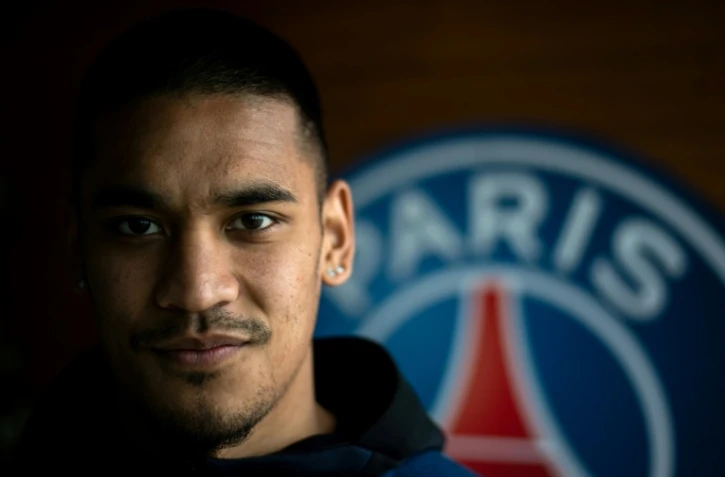 Le gardien du Paris SG, Alphonse Areola, le 13 avril 2018 au Camp des Loges, à Saint-Germain-en-Laye, près de Paris