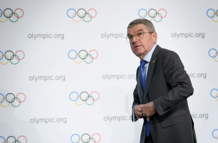 Thomas Bach, président du Comité international olympique, à l'issue d'une conférence de presse, à Lausanne, le 5 décembre 2019