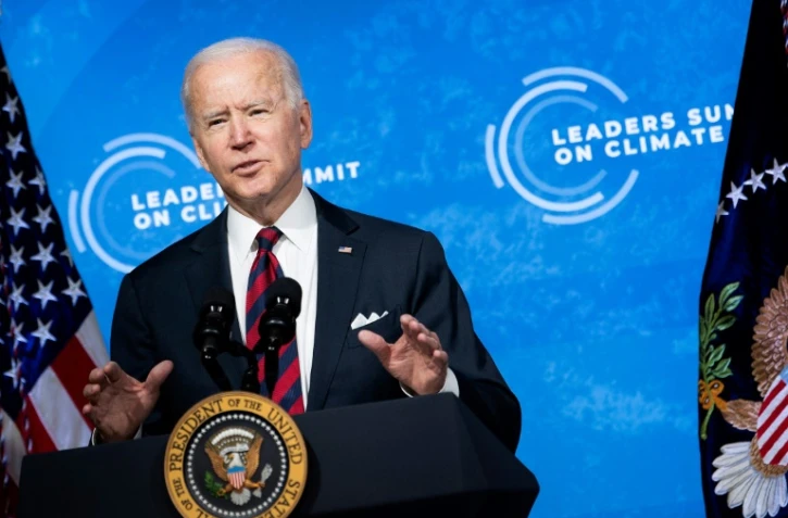 Le président américain Joe Biden s'exprime au premier jour d'un sommet climat à Washington le 22 avril 2021