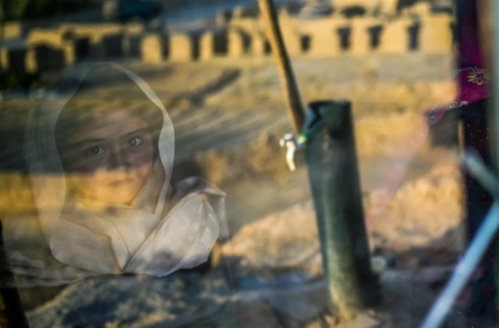 Le site où se trouvait la statue du Bouddha Shahmama avant d'être détruite par les talibans en mars 2001, dans la province de Bamiyan à l'ouest de Kaboul, le 2 octobre 2021
