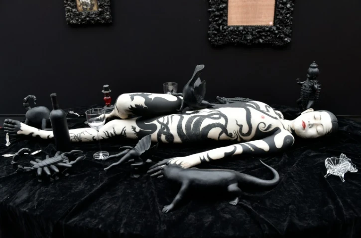 Une oeuvre de l'artiste philippin Ronal Ventura photographiée le 30 mars 2016 au salon Art Paris Art Fair 2016