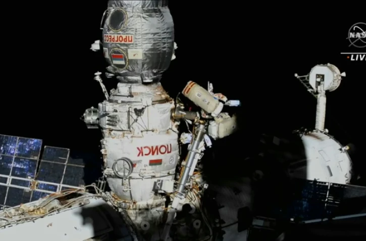 Photo prise à partir d'images de NASA TV d'une vue extérieure de la Station spatiale internationale (ISS), le 21 juillet 2022
