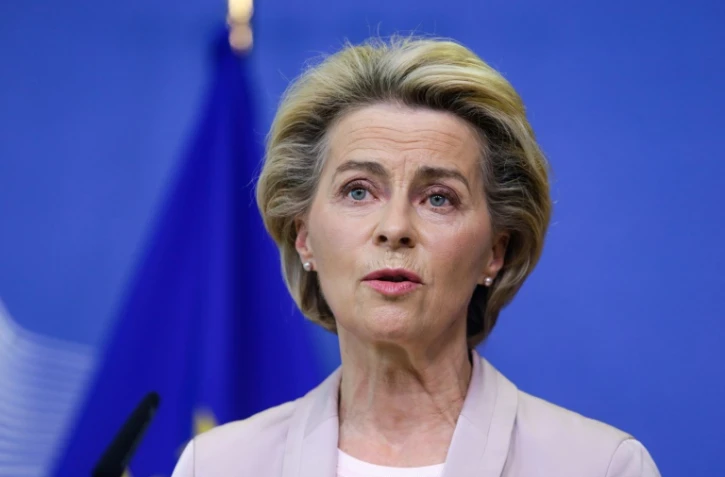 La présidente de la Commission européenne, l'Allemande Ursula von der Leyen, lors de l'annonce du remplacement du commissaire irlandais Phil Hogan, le 8 septembre 2020 à Bruxelles