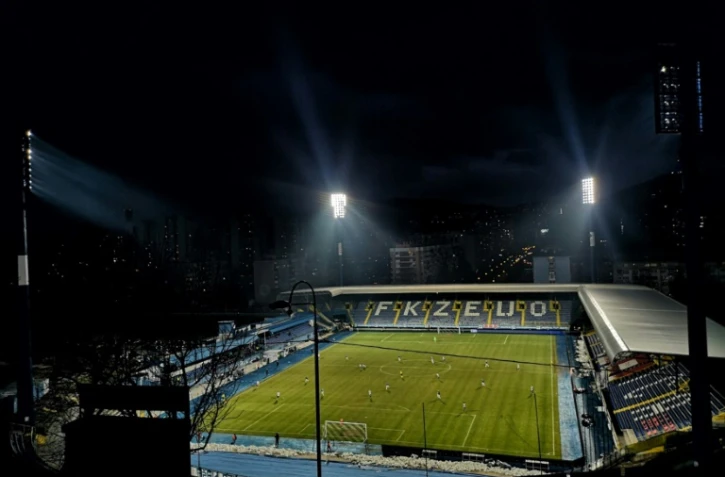 Le stade Grbavica, où évolue le FC Zeljeznicar, le 21 mars 2021 à Sarajevo