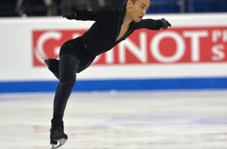 Florent Amodio lors du programme libre Ă l'Euro de patinage artistique, le 28 janvier 2016 Ă Bratislava