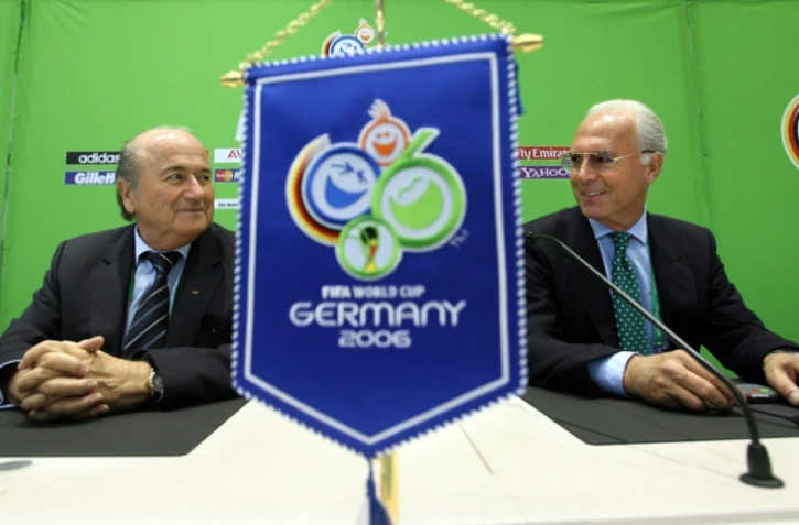 Joseph "Sepp" Blatter, alors président de la Fifa, et Franz Beckenbauer à Munich en 2006
