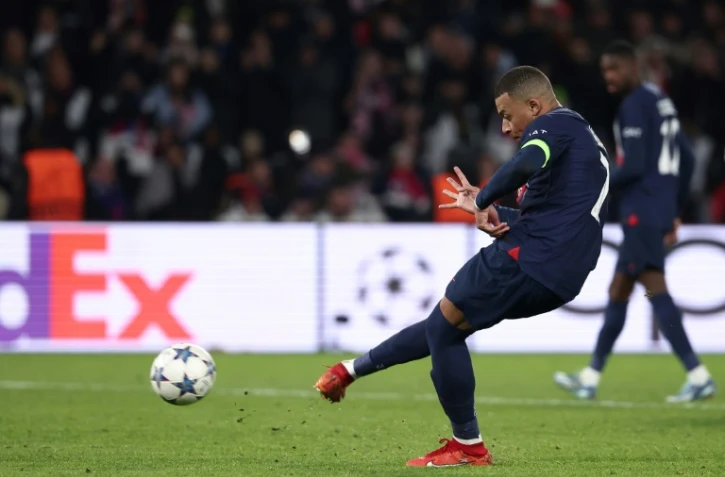 Kylian Mbappé égalise pour le PSG face à Newcastle, le 28 novembre 2023 au Parc des Princes