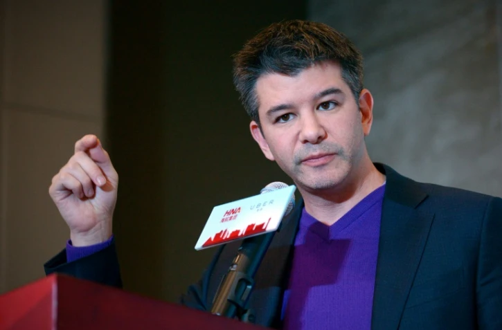 Travis Kalanick, patron de Uber, lors d'une conférence de presse, le 11 janvier 2016à Pékin