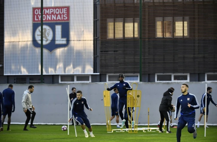 Les joueurs lyonnais préparent le choc contre la Juventus, lors d'une séance d'entraînement à Décines-Charpieu, le 25 février 2020