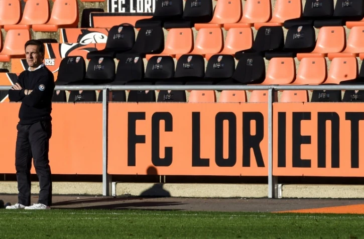 L'entraîneur de Lorient, Christophe Pélissier, lors du match de Ligue 1 à domicile contre Montpellier, le 29 novembre 2020