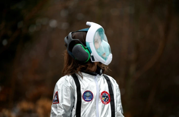 Une élève de l'Ecole Vivalys lors du projet ?Mission pour Mars? à Lausanne le 17 mars 2021