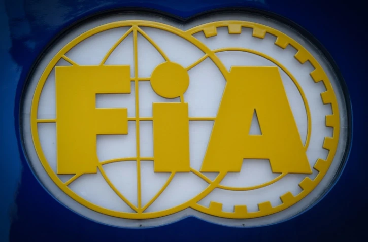 Le logo de la Fédération internationale de l'automobile (FIA) photographié sur le circuit Paul-Ricard du Castellet le 20 juin 2019.