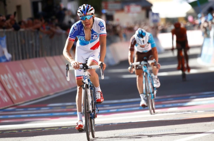 Thibaut Pinot lors de la 18e étape du Tour d'Italie, le 25 mai 2017