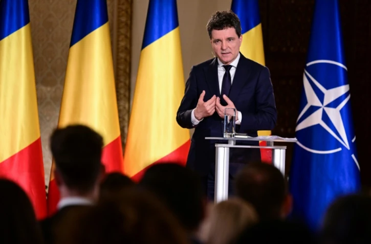 Le candidat à la présidence roumaine Nicusor Dan, le 15 mai 2025 à Bucarest